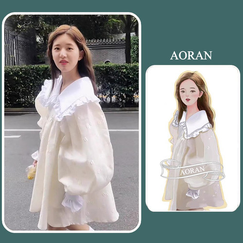 娃娃领赵露思同款韩版