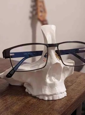 3D打印骷髅搞怪眼镜支架收纳
