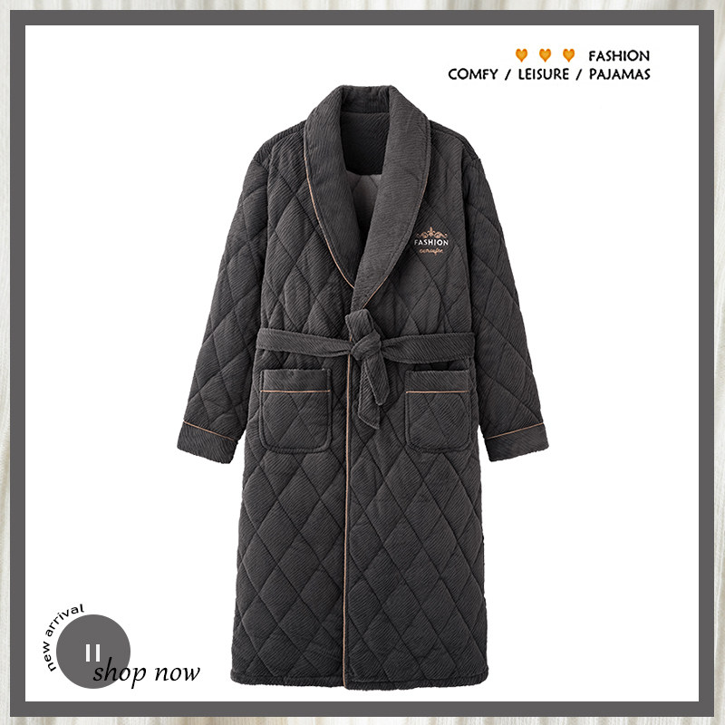 浪莎冬季珊瑚绒夹棉睡袍男三层加厚保暖冬天加绒法兰绒浴袍家居服,女士内衣/男士内衣/家居服,睡袍/浴袍,淘宝优惠券,粉丝福利购,淘宝优惠卷