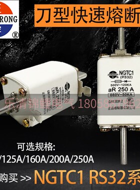 正浩NGTC1-250A 200A160A RS32 500V快速陶瓷保险熔断器 熔芯