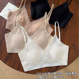 新品2563超薄无痕粉底液内衣女大胸显小兔耳杯防舒适下垂美背