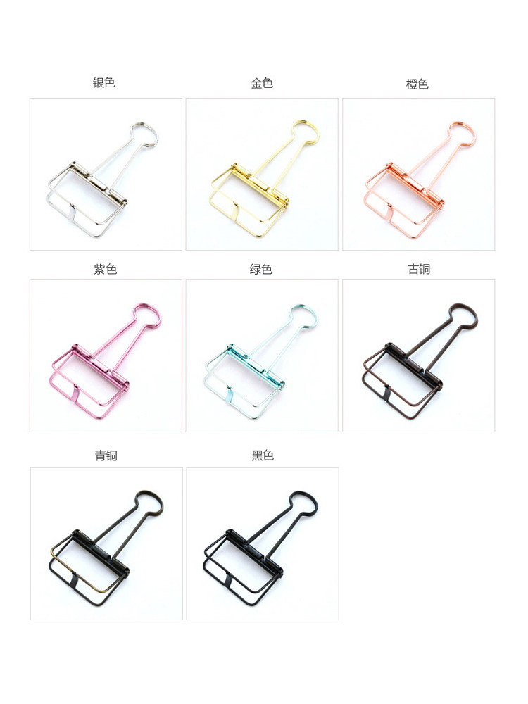 중공 페타 클립 긴 꼬리 클립 다채로운 금속 무료 배송 대형 중형 소형 맞춤형 창조적 인 학생 문구