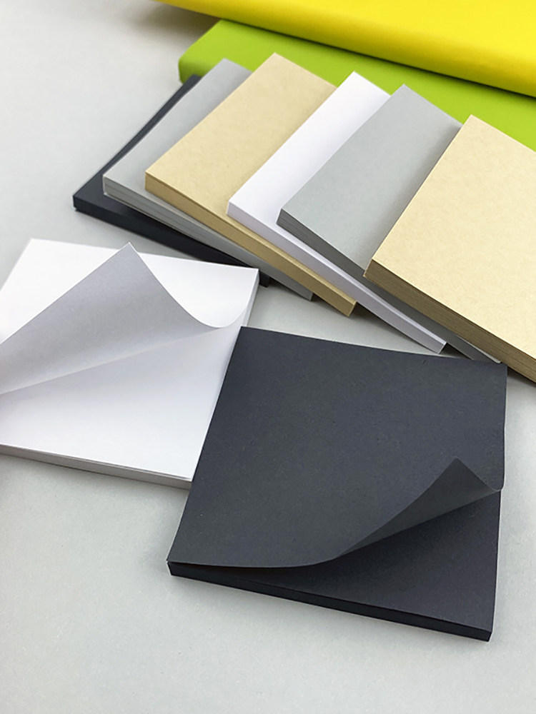 끈적끈적한 메시지 메모와 사무실 N-TIME 스티커가 있는 학생들을 위한 멋진 스티커 메모 검정색 및 회색 단색 노란색 크라프트지