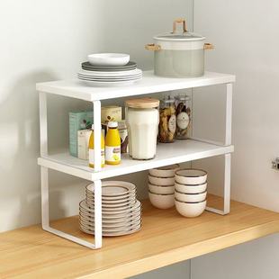 厨房置物架碗碟盘子锅架调味料收纳台面橱柜隔板架子厨房桌面增高