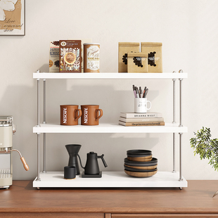 置物架中古风可调节架子厨房客厅办公室工位桌面夹缝收纳架水杯架