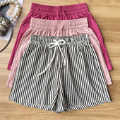 女夏季 2026新款 大码 冰丝山本a字短裤 高腰宽松阔腿抽绳高腰运动裤