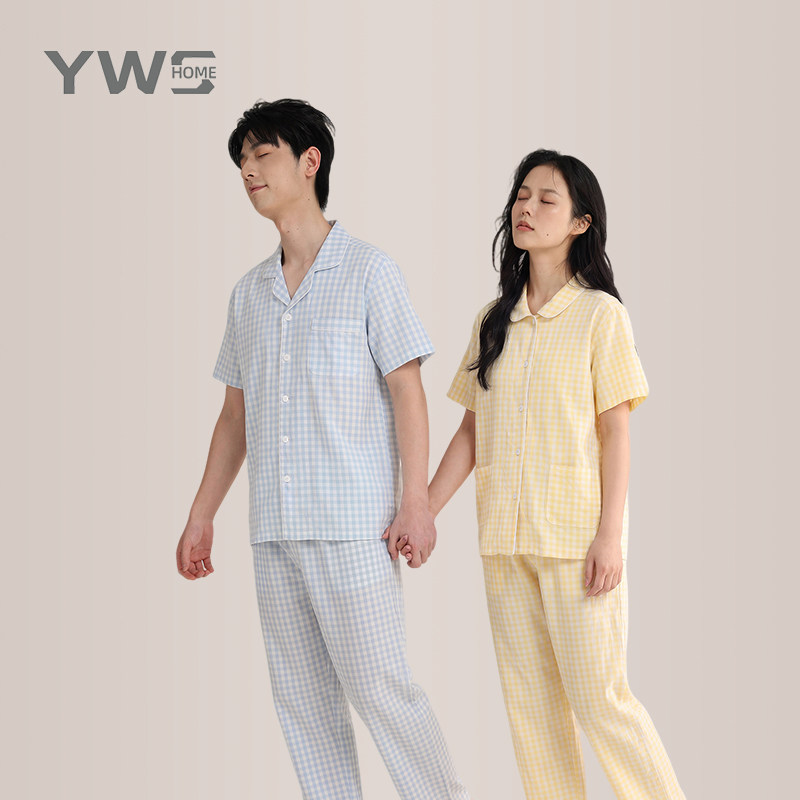 YWSHOME情侣全棉夏季睡衣套装