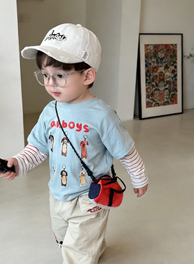 儿童鸭舌帽字母Awgel宝宝帽子女童棒球帽遮阳1-3岁男宝炸街痞帅春