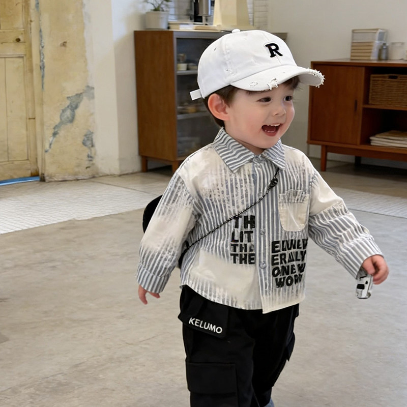 儿童鸭舌帽嘻哈字母R宝宝帽子男童棒球帽女童小孩1岁洋气痞帅潮流