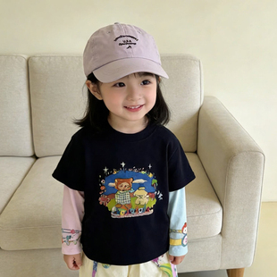 儿童鸭舌帽刺绣字母USA小男孩炸街痞帅帽子宝宝棒球帽防晒遮阳3岁