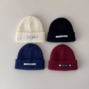 儿童针织毛线帽洋气小标宝宝帽子婴儿套头帽防风保暖出游1 3岁冬