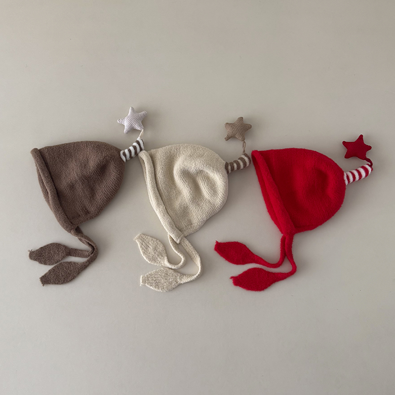 宝宝针织毛线帽保暖防风护耳