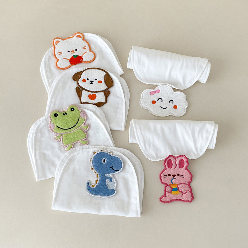 宝宝刺绣卡通吸汗巾幼儿园