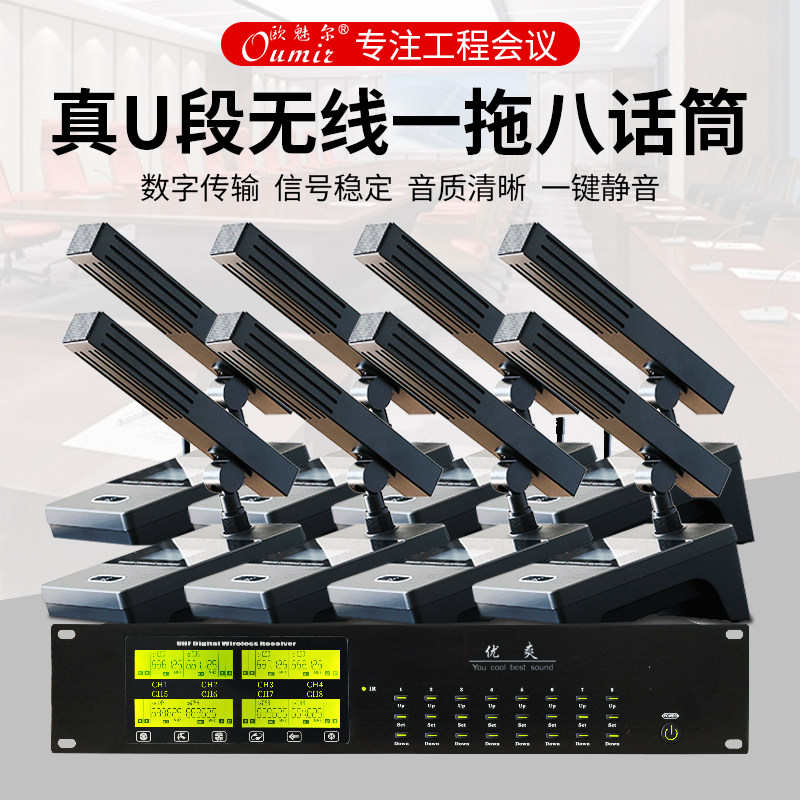 真U段无线一拖八话筒工程会议