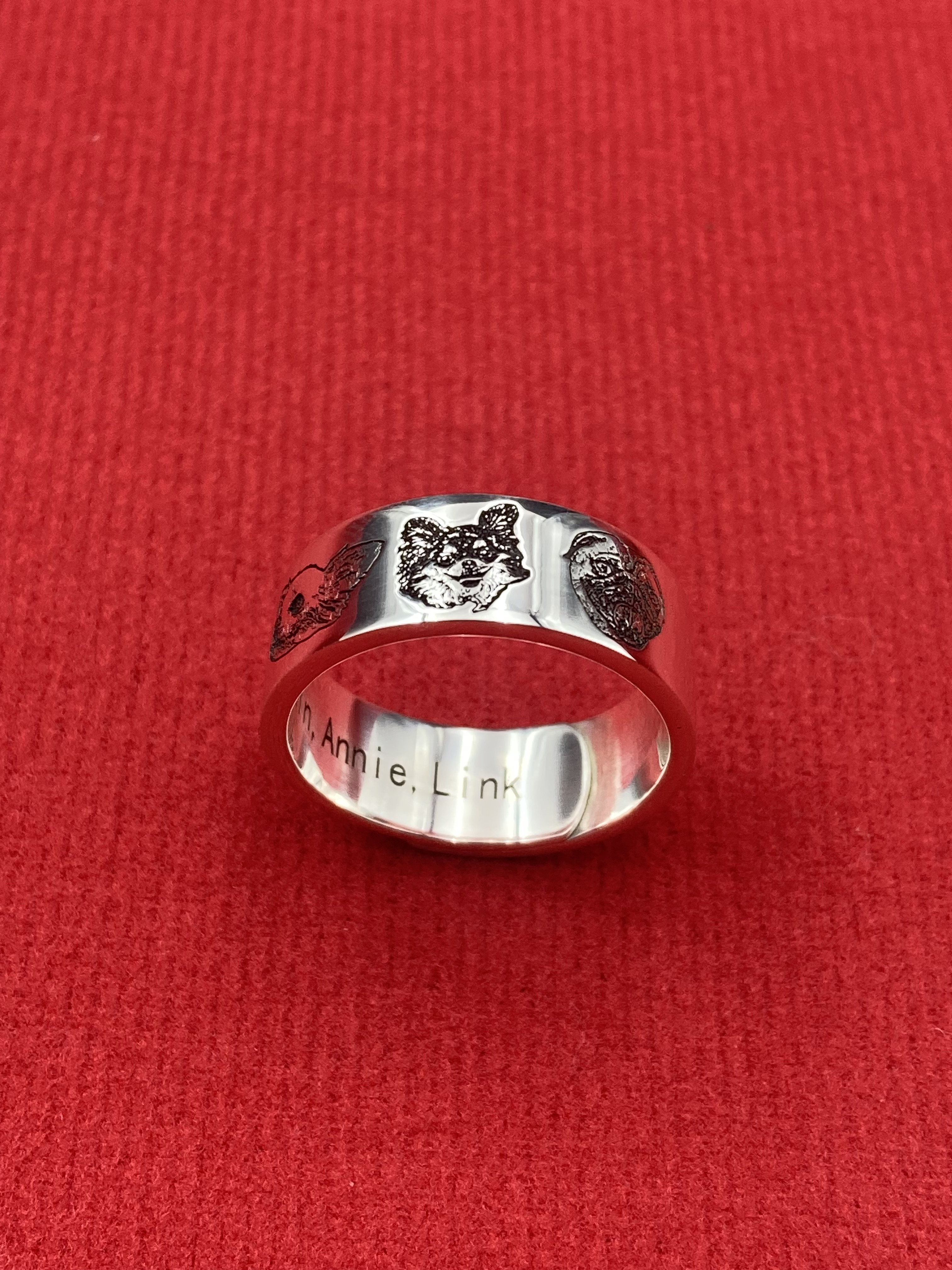 人像宠物头像定制做纯足银戒指