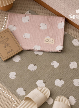 小苹果纯棉地巾浴室地垫吸水卫生间卧室垫子沙发脚垫家用入户地垫