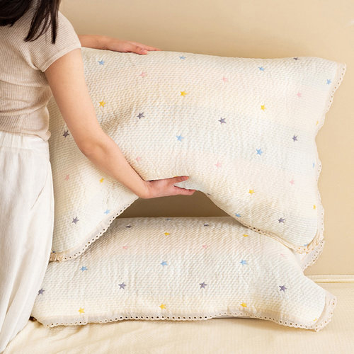 幻彩星芒枕巾|纯棉韩式通用枕巾
