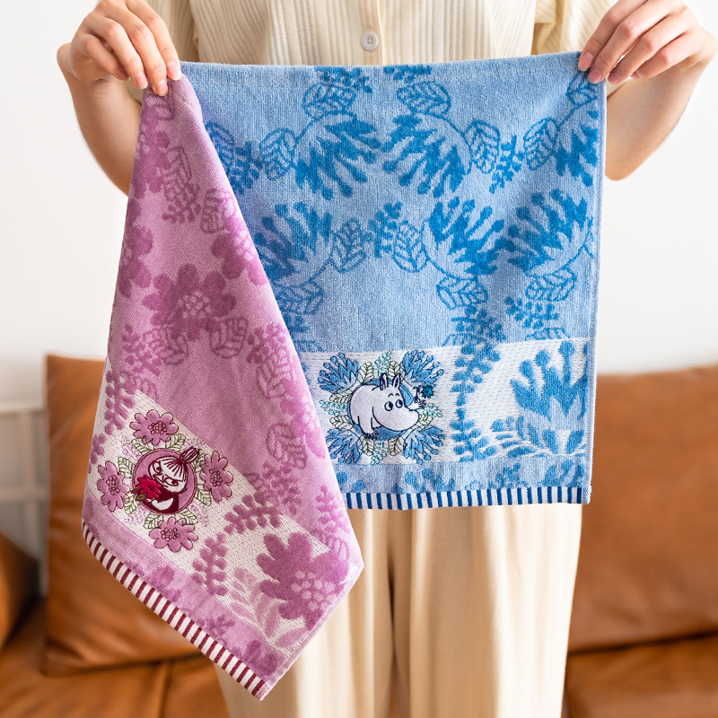 姆明亚美方巾2024新款割绒纯棉