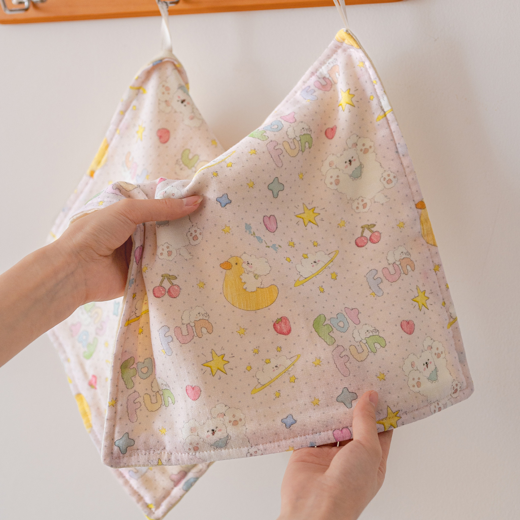 卷毛小狗儿童纯棉套装方巾毛巾