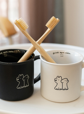 Asight可爱狗狗陶瓷漱口杯家用情侣洗漱杯子刷牙牙杯卫生间卡通
