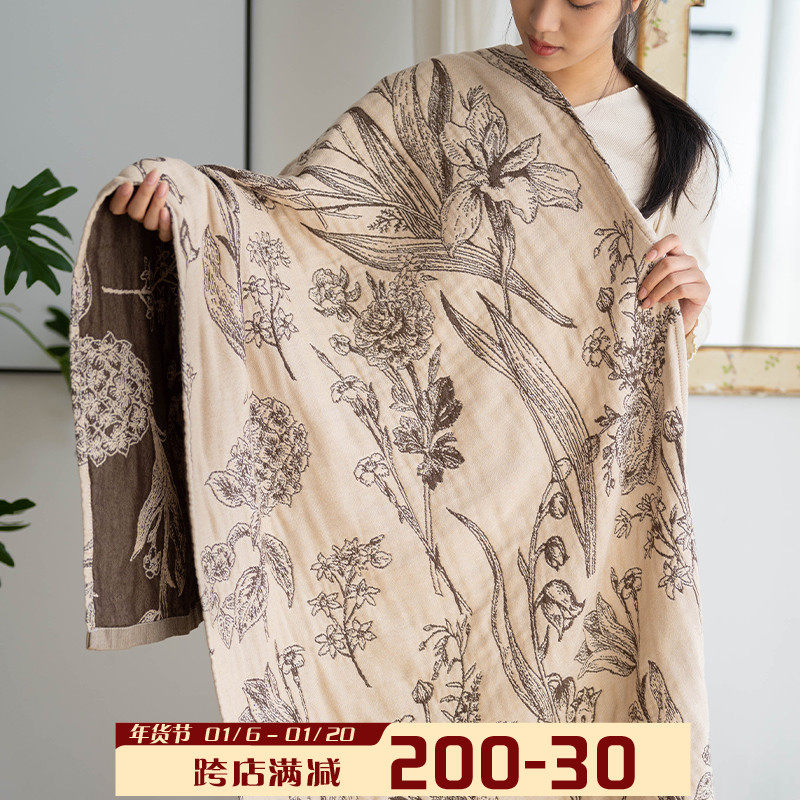 花枝素语纱布浴巾大人纯棉吸水夏季柔软家用吸水洗澡裹巾,居家布艺,浴巾,淘宝优惠券,粉丝福利购,淘宝优惠卷