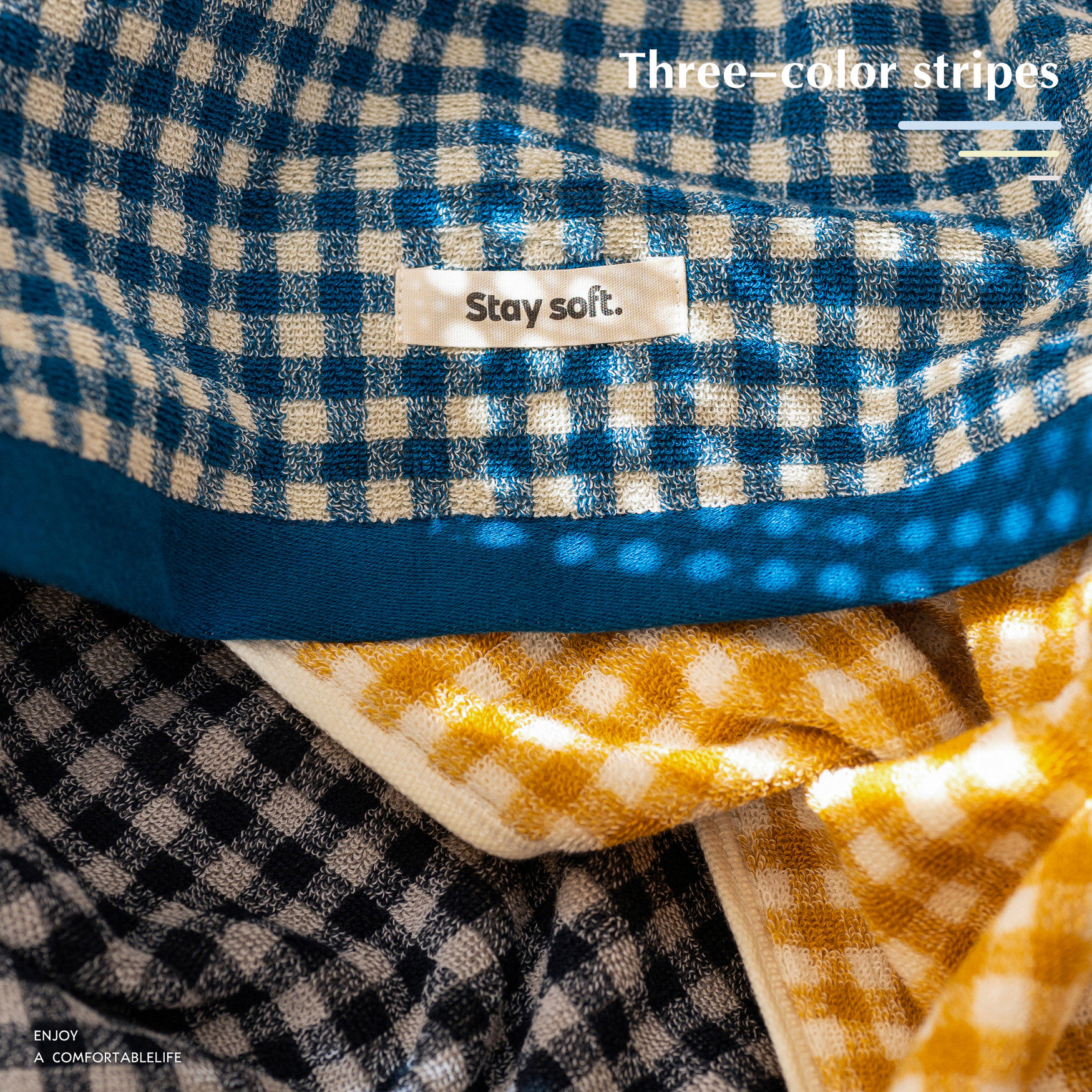 Asight无印小格浴巾纯棉a类大人