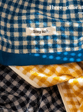 Asight无印小格浴巾纯棉a类大人家用洗澡裹巾女全棉大毛巾男款