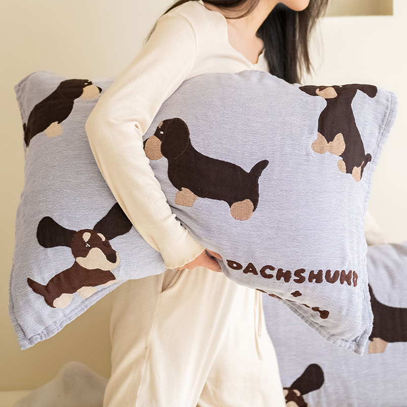 狗狗枕巾纯棉纱布吸汗透