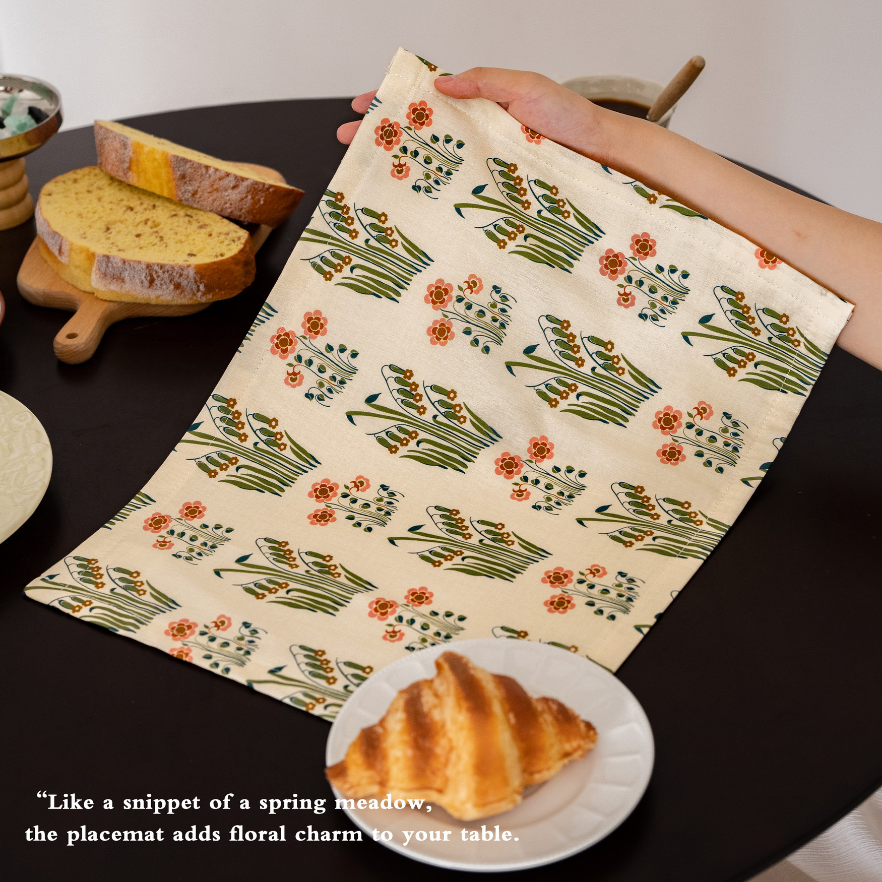 铃兰春野纯棉餐垫吸水隔热垫