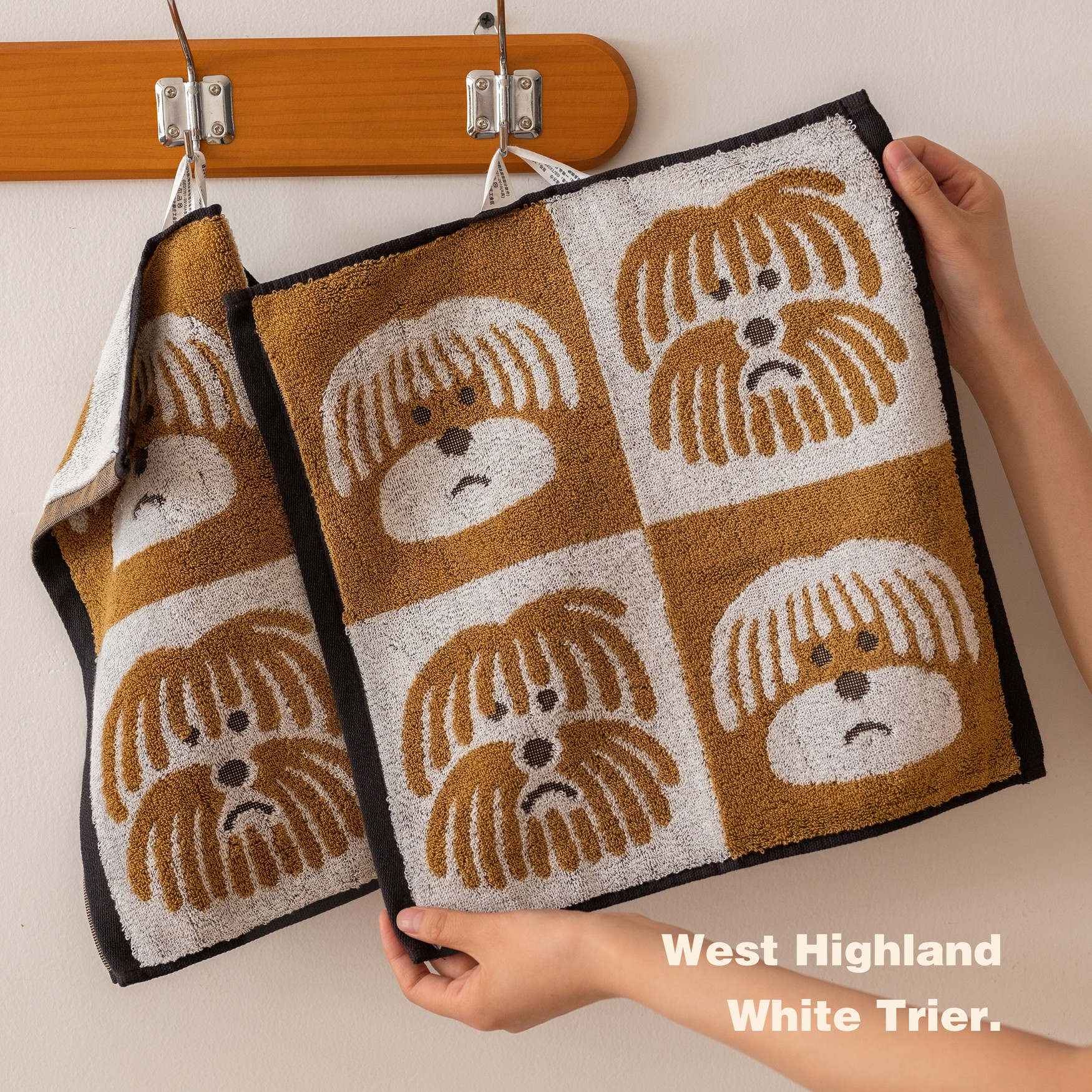 齐刘海小狗纯棉方巾女全棉小毛巾柔软吸水洗脸面巾手帕擦手巾男 - 封面