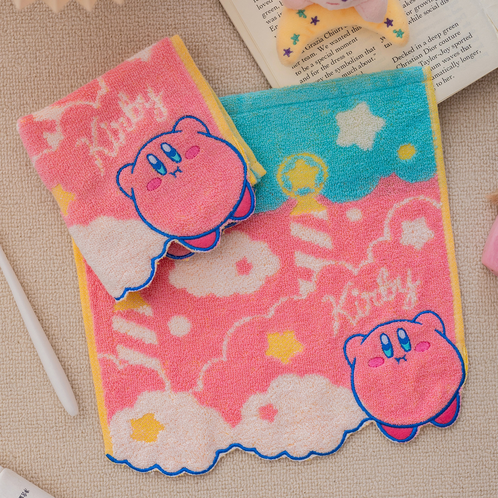 星之卡比纯棉小方巾全棉小毛巾