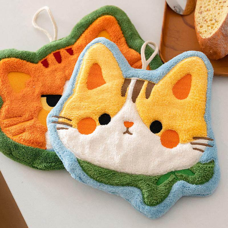 卡通猫咪擦手巾可挂式卫生间加厚超强吸水速干手帕厨房抹布擦手布,家庭/个人清洁工具,厨房擦手巾,淘宝优惠券,粉丝福利购,淘宝优惠卷