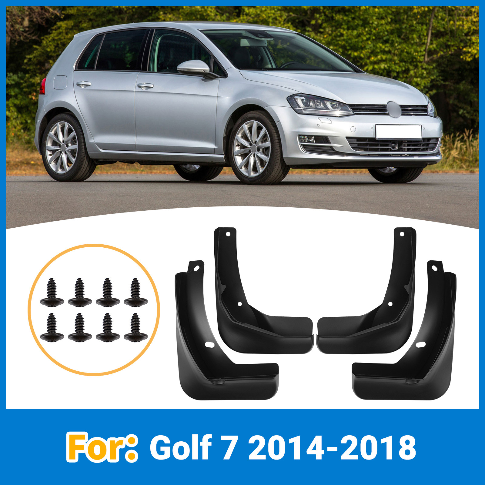 适用于大众高尔夫Golf 7 2014-2018汽车轮胎挡泥板外饰挡泥皮改装