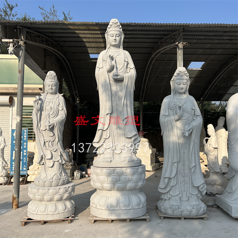 花岗岩石雕观音汉白玉滴水观音送子观音寺庙地藏王雕像人物雕像