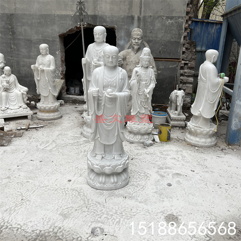 汉白玉石雕地藏王菩萨观音佛像雕塑户外居家寺院庙宇供奉摆件