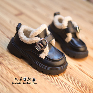 女童新款2025爆款冬鞋加绒保暖男宝宝皮鞋3-6-7-9岁中小童二棉鞋5