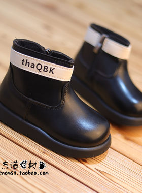 儿童马丁靴黑色百搭23-35码短靴