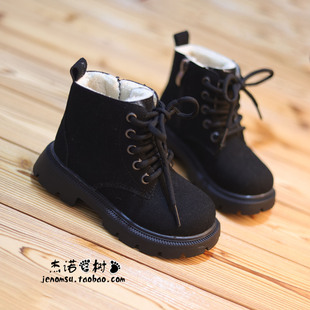 男宝马丁靴3-5-6-8岁大棉加绒保暖中筒靴英伦风时尚洋气女童靴子