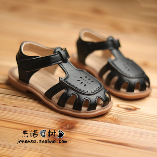 女童凉鞋夏款黑色2-3-4-6-7岁洋气沙滩鞋包头炸街幼儿园宝宝鞋子5