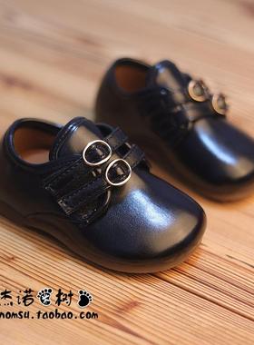 宝宝皮鞋1-2-3-4-5岁女孩软底女童公主黑色复古双魔术贴女宝单鞋6