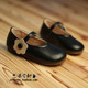 幼儿1 花朵黑色软底洋气单鞋 子 女童皮鞋 5岁女宝儿童鞋 春秋款