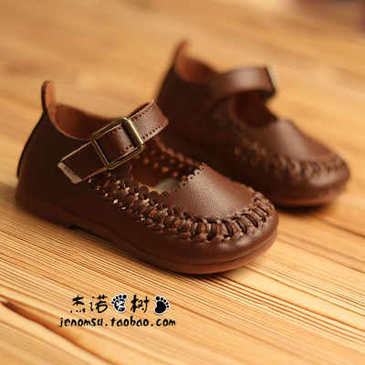 杰诺米树软面皮女宝宝公主皮鞋
