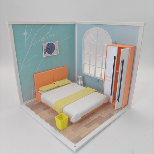LYTP1001 3D打印 DIY微缩场景 娃娃屋创意摆件迷你模型 春日卧室