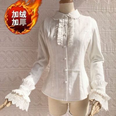 冬春季加绒新款少女荷叶