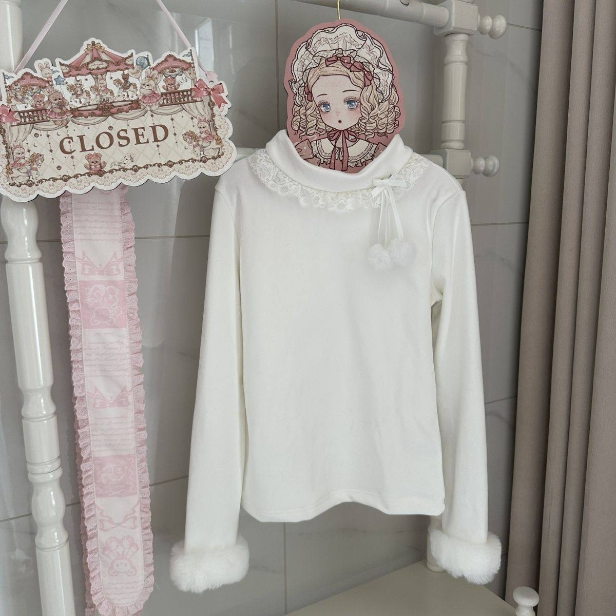 猫了个猫原创【小毛球】280德绒Lolita内搭秋冬加厚保暖可爱打底