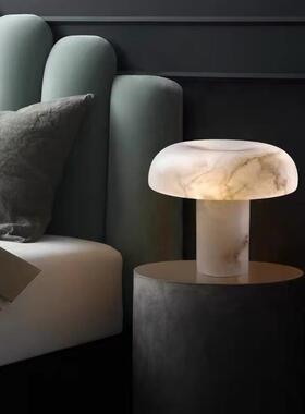 天然云石创意全铜现代轻奢设计师样板房客厅卧室床头蘑菇装饰灯具