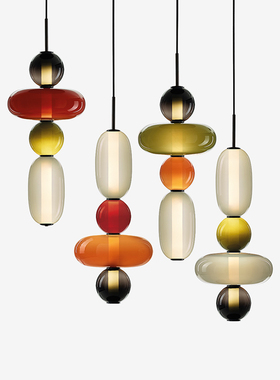 创意床头小吊灯卧室ins客厅沙发彩色吊灯设计师样板房个性吊线灯