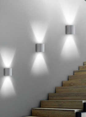 水泥壁灯工业风圆形水磨石墙壁灯造型灯饰北欧吧台过道灯楼梯墙灯