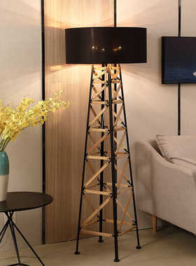 北欧创意艺术高级感轻奢客厅铁塔氛围落地灯设计师样板房立式台灯