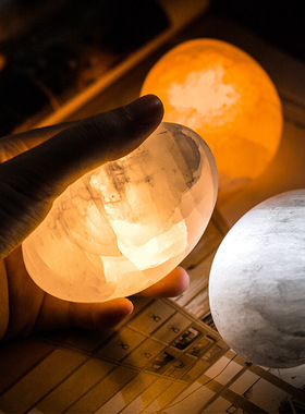 石膏矿石迷你小夜灯家居起夜ins床头睡眠桌面床头氛围灯LED小夜灯